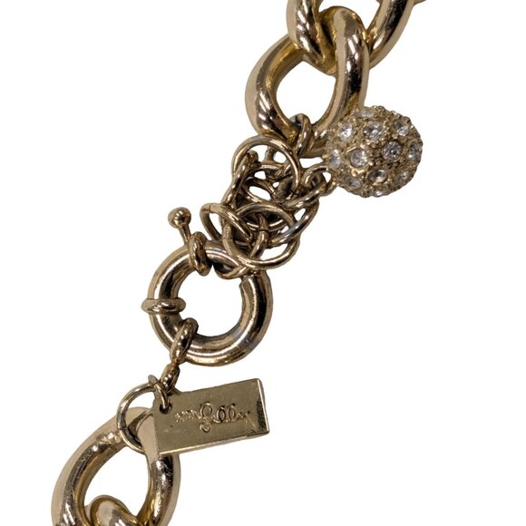 Lilly Pulitzer On The Rocks Statement Necklace Navy Blue Gold Double Strand 22" - Picture 7 of 12